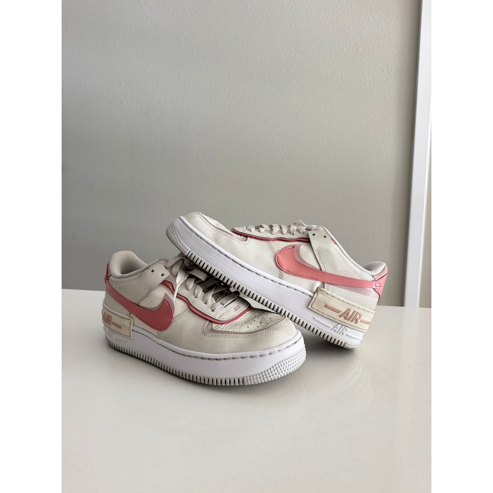 Nike Air Force 1 Shadow Womens 9.5 Sail Pink Glaze DZ1847-001 Sneakers